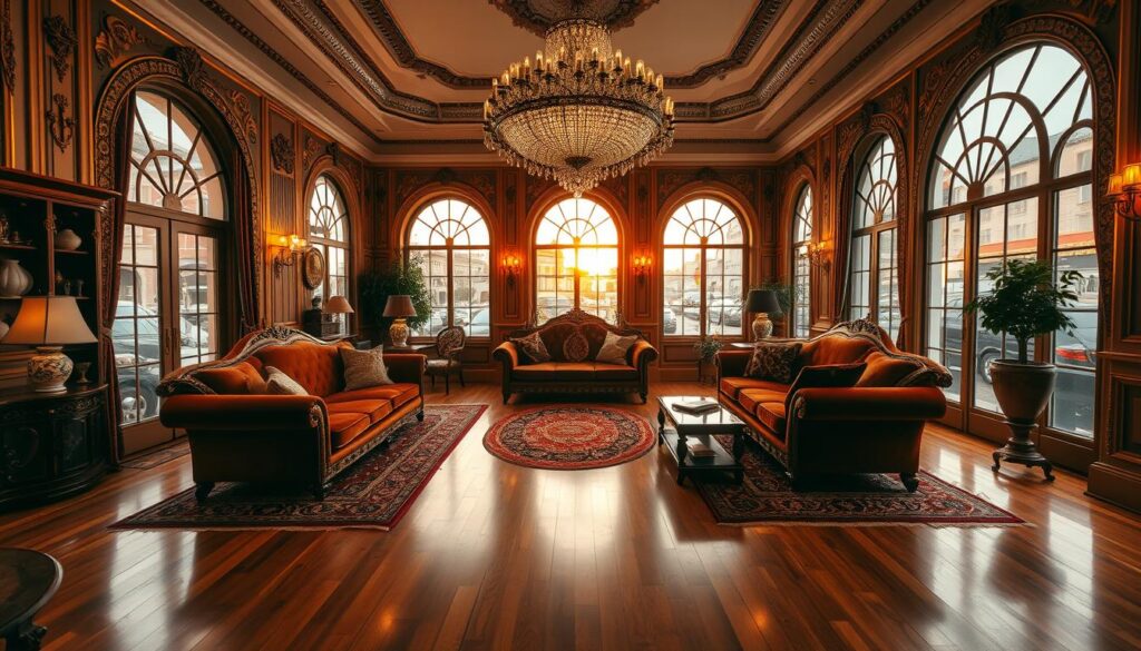 A lavish, ornate living room set in the heart of Istanbul, Turkey. The space is illuminated by warm, golden lighting that casts a gentle glow throughout. Intricate, hand-woven Turkish rugs cover the polished, hardwood floors, while plush, velvet-upholstered furniture in rich, jewel-toned hues dot the scene. Large, arched windows frame the bustling city streets outside, hinting at the captivating world of Turkish soap operas. A grand, ornamental chandelier hangs overhead, its crystals glimmering, creating a sense of opulence and grandeur. The overall atmosphere evokes the captivating, cinematic quality of beloved Turkish TV dramas. A lavish, ornate living room set in the heart of Istanbul, Turkey. The space is illuminated by warm, golden lighting that casts a gentle glow throughout. Intricate, hand-woven Turkish rugs cover the polished, hardwood floors, while plush, velvet-upholstered furniture in rich, jewel-toned hues dot the scene. Large, arched windows frame the bustling city streets outside, hinting at the captivating world of Turkish soap operas. A grand, ornamental chandelier hangs overhead, its crystals glimmering, creating a sense of opulence and grandeur. The overall atmosphere evokes the captivating, cinematic quality of beloved Turkish TV dramas.