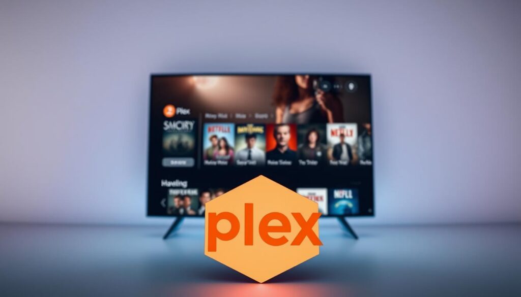 A sleek, modern Plex app interface against a clean, minimalist backdrop. In the foreground, the Plex logo stands out prominently, its familiar hexagonal shape and bold colors commanding attention. The app's intuitive menu system fills the middle ground, showcasing a selection of movies, TV shows, and other streaming content. In the background, a subtle cinematic vignette sets the mood, hinting at the immersive entertainment experience Plex provides. Crisp, high-resolution rendering with a cinematic depth of field, capturing the app's elegance and the promise of effortless, on-demand access to a vast media library. A sleek, modern Plex app interface against a clean, minimalist backdrop. In the foreground, the Plex logo stands out prominently, its familiar hexagonal shape and bold colors commanding attention. The app's intuitive menu system fills the middle ground, showcasing a selection of movies, TV shows, and other streaming content. In the background, a subtle cinematic vignette sets the mood, hinting at the immersive entertainment experience Plex provides. Crisp, high-resolution rendering with a cinematic depth of field, capturing the app's elegance and the promise of effortless, on-demand access to a vast media library.
