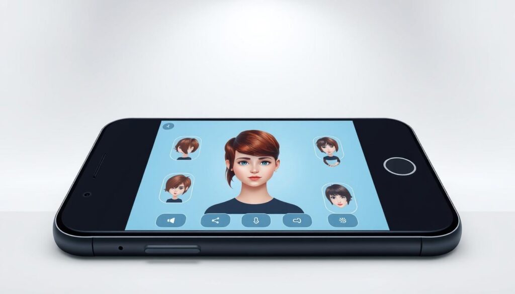 simulação de corte de cabelo