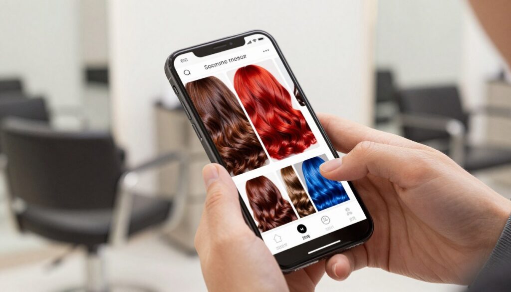 simulação de coloração de cabelo