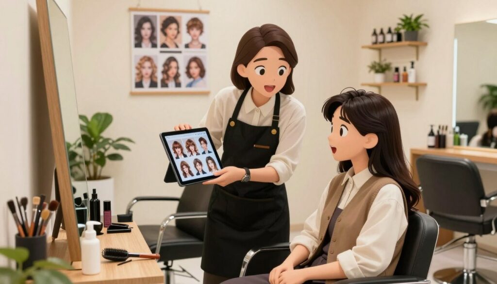 comunicação com o cabeleireiro